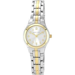 Womens Two Tone Bracelet Watch Quartz Analog Gold Silver Dial Water Resistant